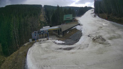 Modrá sjezdovka - dojezd k lanové dráze