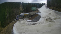 Modrá sjezdovka - dojezd k lanové dráze