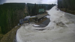 Modrá sjezdovka - dojezd k lanové dráze