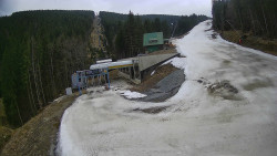 Modrá sjezdovka - dojezd k lanové dráze