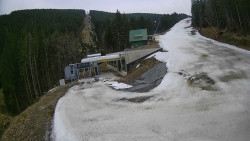 Modrá sjezdovka - dojezd k lanové dráze