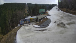 Modrá sjezdovka - dojezd k lanové dráze