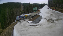 Modrá sjezdovka - dojezd k lanové dráze