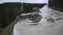 Modrá sjezdovka - dojezd k lanové dráze