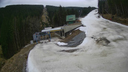 Modrá sjezdovka - dojezd k lanové dráze