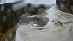 Modrá sjezdovka - dojezd k lanové dráze