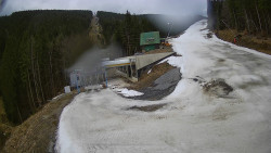 Modrá sjezdovka - dojezd k lanové dráze