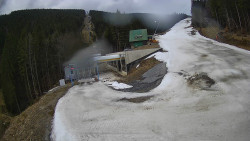 Modrá sjezdovka - dojezd k lanové dráze