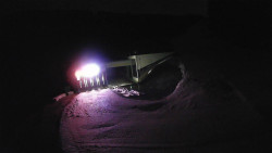 Modrá sjezdovka - dojezd k lanové dráze