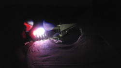 Modrá sjezdovka - dojezd k lanové dráze