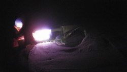 Modrá sjezdovka - dojezd k lanové dráze