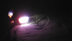 Modrá sjezdovka - dojezd k lanové dráze