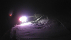 Modrá sjezdovka - dojezd k lanové dráze