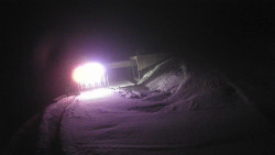 Modrá sjezdovka - dojezd k lanové dráze