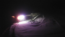 Modrá sjezdovka - dojezd k lanové dráze