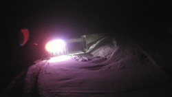 Modrá sjezdovka - dojezd k lanové dráze