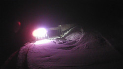 Modrá sjezdovka - dojezd k lanové dráze