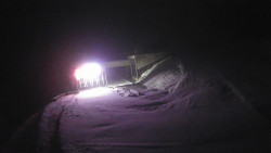 Modrá sjezdovka - dojezd k lanové dráze