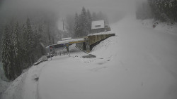 Modrá sjezdovka - dojezd k lanové dráze