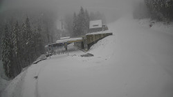 Modrá sjezdovka - dojezd k lanové dráze