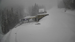 Modrá sjezdovka - dojezd k lanové dráze