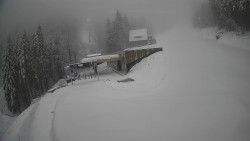 Modrá sjezdovka - dojezd k lanové dráze