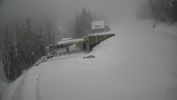 Modrá sjezdovka - dojezd k lanové dráze