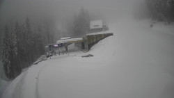 Modrá sjezdovka - dojezd k lanové dráze