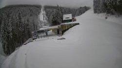 Modrá sjezdovka - dojezd k lanové dráze