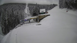 Modrá sjezdovka - dojezd k lanové dráze