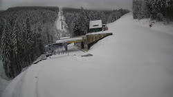 Modrá sjezdovka - dojezd k lanové dráze