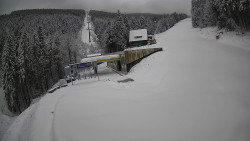 Modrá sjezdovka - dojezd k lanové dráze