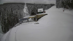 Modrá sjezdovka - dojezd k lanové dráze