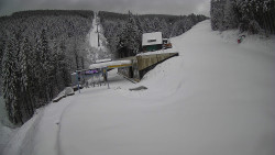 Modrá sjezdovka - dojezd k lanové dráze