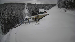 Modrá sjezdovka - dojezd k lanové dráze