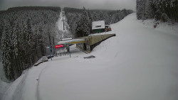 Modrá sjezdovka - dojezd k lanové dráze