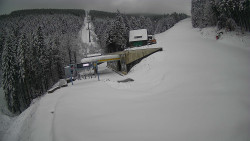 Modrá sjezdovka - dojezd k lanové dráze