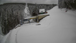 Modrá sjezdovka - dojezd k lanové dráze