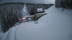 Modrá sjezdovka - dojezd k lanové dráze