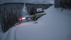 Modrá sjezdovka - dojezd k lanové dráze