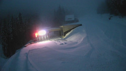 Modrá sjezdovka - dojezd k lanové dráze