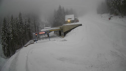 Modrá sjezdovka - dojezd k lanové dráze