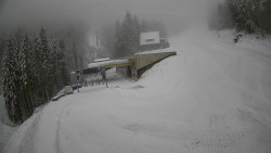 Modrá sjezdovka - dojezd k lanové dráze