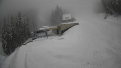 Modrá sjezdovka - dojezd k lanové dráze