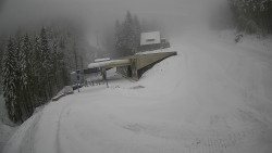 Modrá sjezdovka - dojezd k lanové dráze