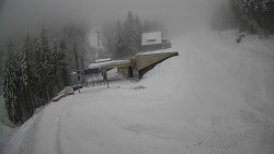 Modrá sjezdovka - dojezd k lanové dráze