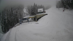 Modrá sjezdovka - dojezd k lanové dráze