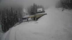 Modrá sjezdovka - dojezd k lanové dráze