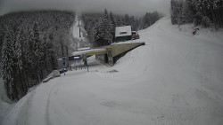 Modrá sjezdovka - dojezd k lanové dráze