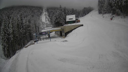 Modrá sjezdovka - dojezd k lanové dráze